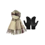 (Двухкомпонентный комплект) Зеленый шарф + термические перчатки