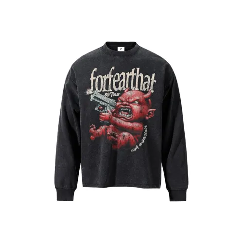 FOR FEAR THAT Промытый черный Унисекс T-рубашки