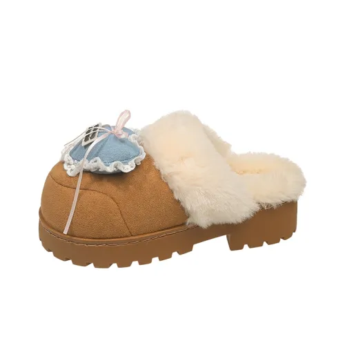 ALXNAN Резиновая подошва пушистые противоскользящие домашние тапочки для женщин