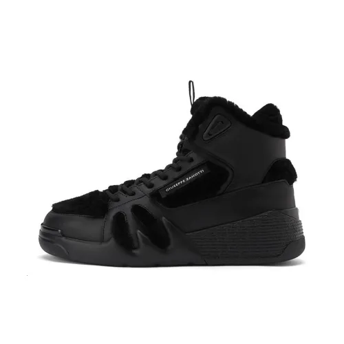 Giuseppe Zanotti GZ Talon Термический Высокий Топ Повседневная Обувь Женская Черная с Флисовой Подкладкой