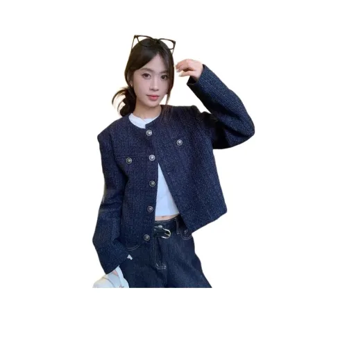 ЮЙЧЖАОЛИНЬ Темно-синий женский короткий пальто