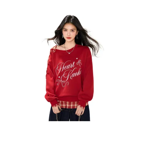 IWZI Red Women's Sweatshirts IWZI Красный Женские Свитшоты