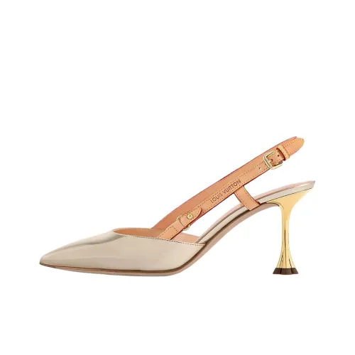 LOUIS VUITTON Blossom Низкий каблук Высокий каблук 7,5 см Женский Светлый Золото