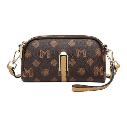 PT'SON Сумка через плечо из синтетической кожи стандартная женская кофейного цвета