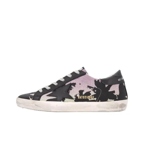 Golden Goose Супер Звезда Low Топ Скейтборд Кроссовки Женские Черные Фиолетовые Потертые
