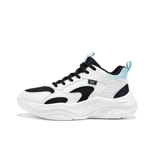 361° MID Топ Толстая подошва Кроссовки Женские Белый Камлет и Черный Обсидиан