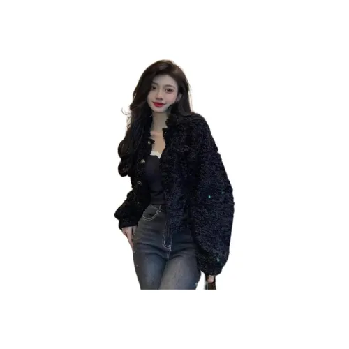 ЮЙЧЖАОЛИНЬ Черное Женское Короткое Пальто