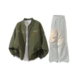 Армейский зеленый + светло-серый карго штаны