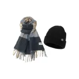 (Двухкомпонентный комплект) Синий шарф + теплая шапка