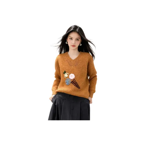 IWZI Оранжевый тыква Женская трикотажная одежда