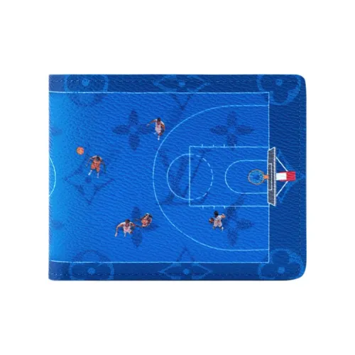 LOUIS VUITTON Slender Монограмма Холст Кошелек Мужской Синий