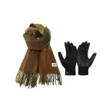 Двухкомпонентный комплект - Коричневый шарф + термические перчатки