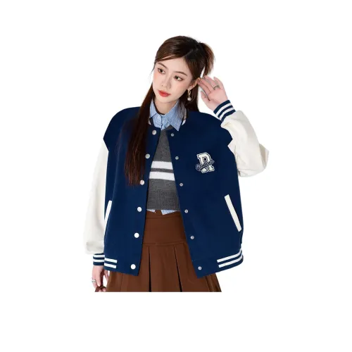 BALENO Western Casual Versatile Crew Neck Coat Patchwork Color Block Cardigan Top Preppy Style Autumn Women's