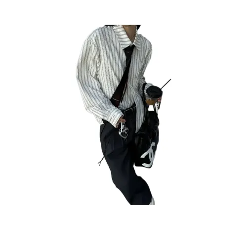 DEMAVIE Черно-белые полосы Унисекс Рубашки