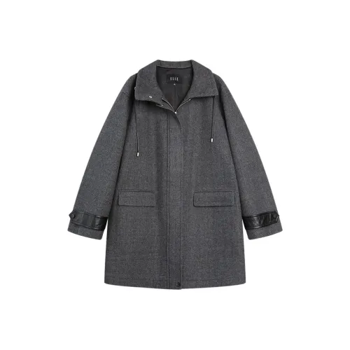 ELLE Средне-серый Женское Пальто