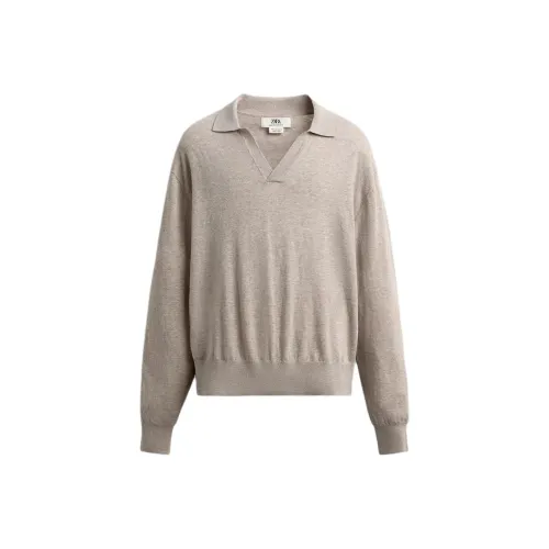 ZARA Бежевый Мужской Поло