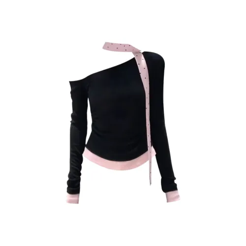 Wang Leshi Черные Женские T-рубашки