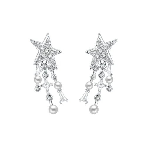 Серьги-гвоздики BABYBEI с покрытием из серебра 925 пробы и 18К белым золотом женские