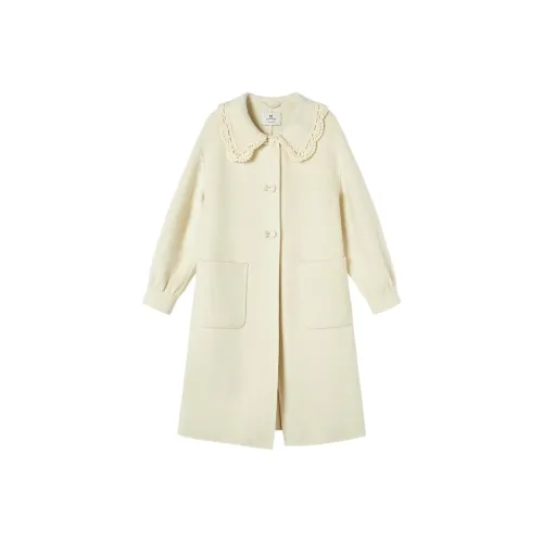 XIANGYING Цапельно-белый Женское пальто