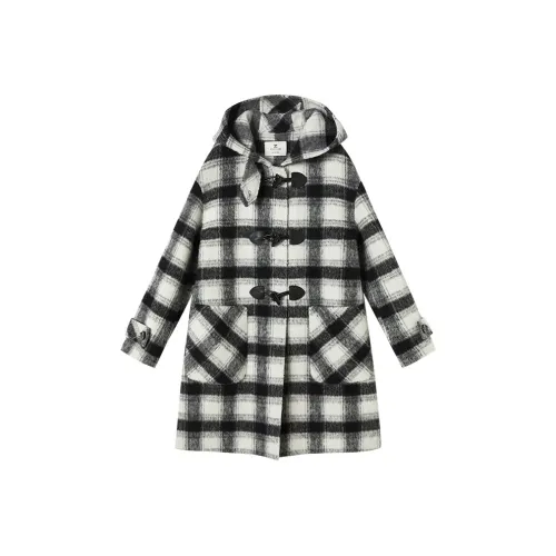 XIANGYING Серый Клетчатый Женский Пальто