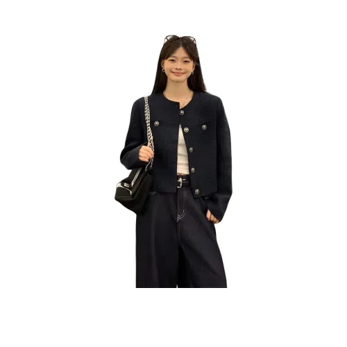 ЮЙЧЖАОЛИНЬ Темно-синий женский короткий пальто