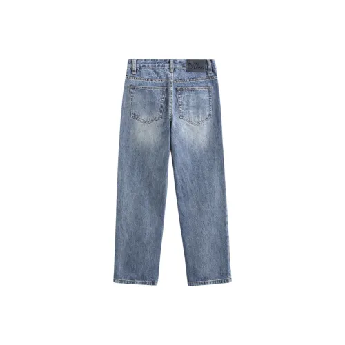 SONGS ALONG Джинсы Мужские Средне-синие