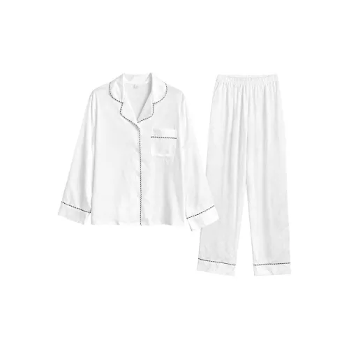 Daiyindie Осенне-зимняя пижама для женщин комплект из льда и шелка с длинными рукавами