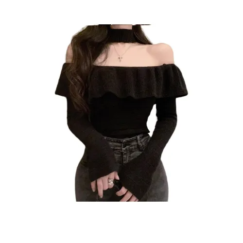 ZVJH Черный Женский Трикотаж