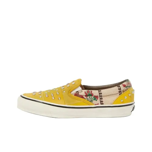 Vans Vault x GUCCI OG Классический Slip On Low Top Стильные Скейтбординги Унисекс Желтый
