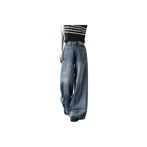 FAWENXIANGZI Blue Women's Jeans FAWENXIANGZI Синий Женские Джинсы