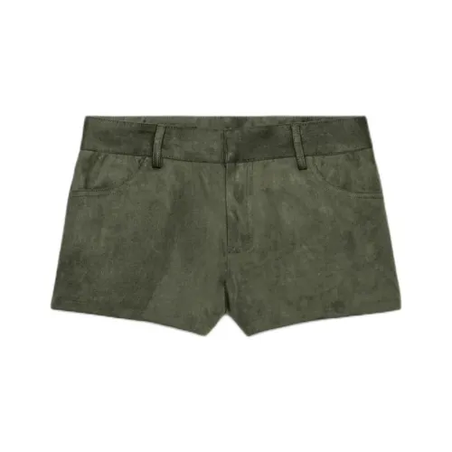 ZARA Moss Green Women's Casual Shorts ZARA Мшисто-зеленые женские повседневные шорты