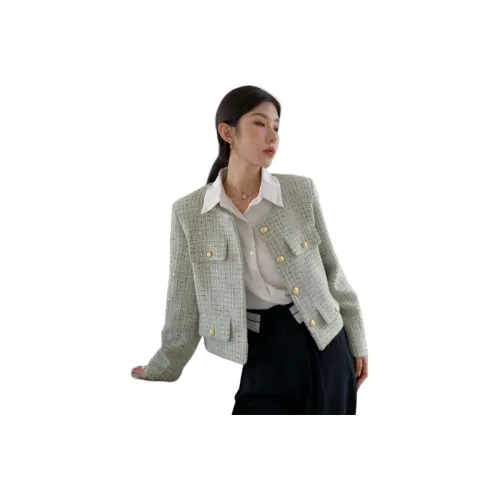 AHRTB Светло-зеленое женское короткое пальто