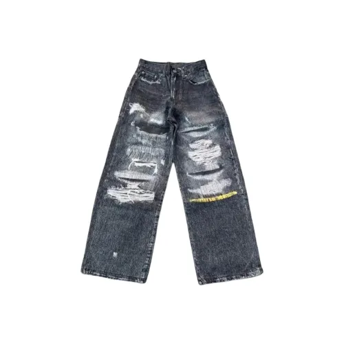 KAIZZGAO Черные Мужские Джинсы