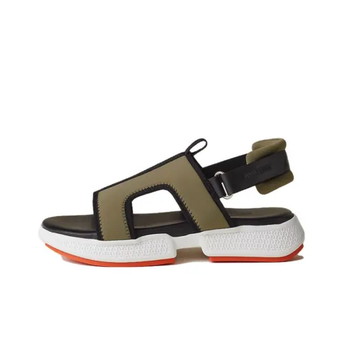 HERMES Gate Пляжные сандалии Женские Хаки Черный