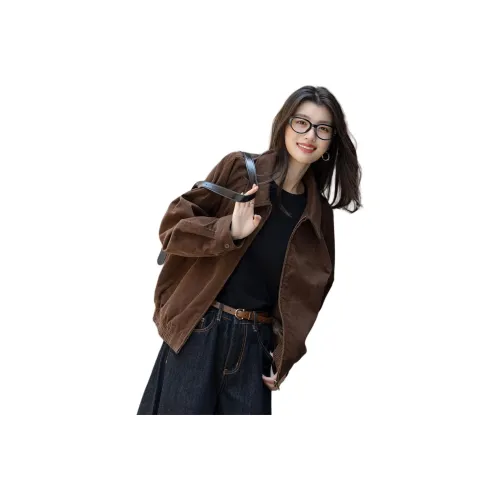 LANGQING Кофе Бесплатно Wangqing Бренд Наклеенный Женские Короткие пальто