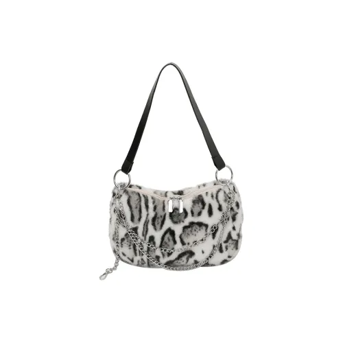 WRELS Плюшевая сумка через плечо Женская Белая Кофейная Серая