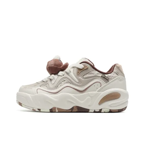 XTEP Устойчивые к истиранию Низкие кеды для скейтбординга Женские Светло-серый Коричневый Белый Песочно-серый