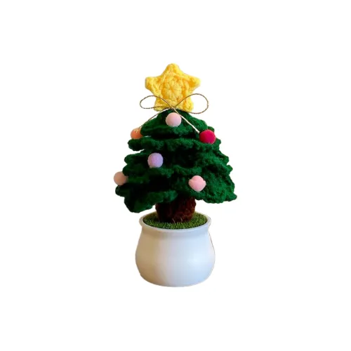 GERONG Ткани вязаные DIY Рождественские деревья Маленькие горшки с растениями Декор стола Креативные DIY Игрушки