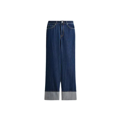 H M Джинсовый синий Полоска Женские Джинсы