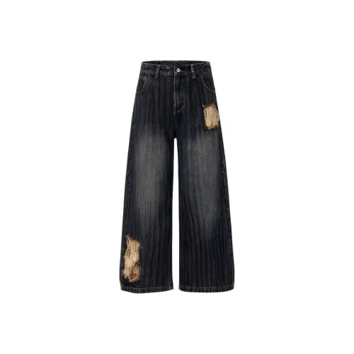 POWXV Полосы Винтажный Синий Женские Джинсы