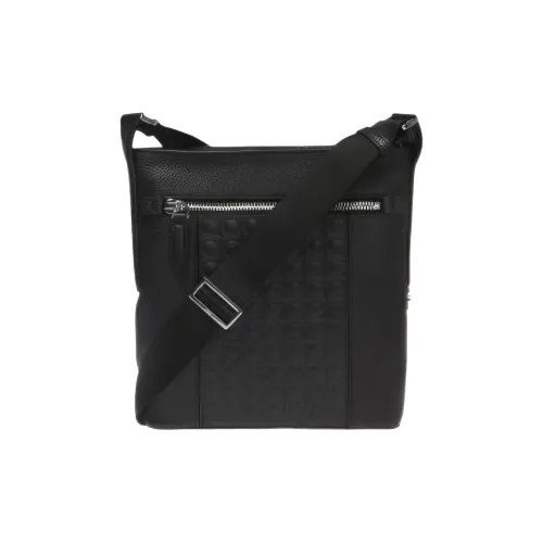 FERRAGAMO GANCINI с коровьей кожей сумка через плечо мужская черная