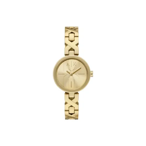 ARMANI EXCHANGE AE ARMANI Наручные часы Кварцевый механизм Ремешок из нержавеющей стали Золотой циферблат Женские часы