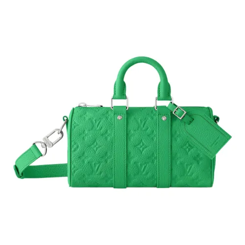 LOUIS VUITTON Keepall кожаная сумка мужская зеленая