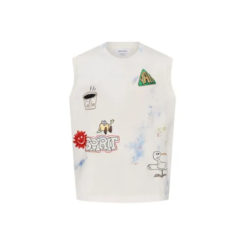 URBAN REVIVO Экрю Мужские Майки