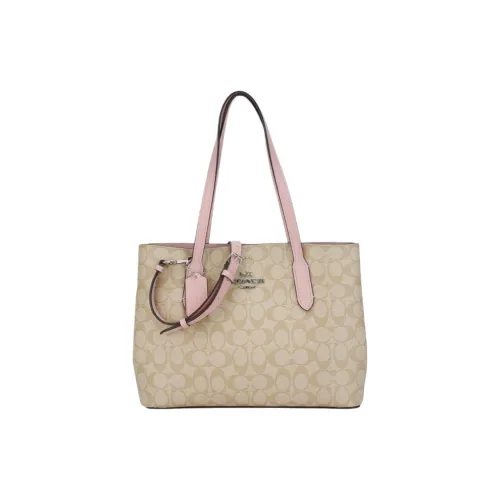 COACH Avenue Искусственная кожа Тоут Сумка Сумка для покупок Сумка Сумка через плечо Женская Хаки Розовый Многоцветный