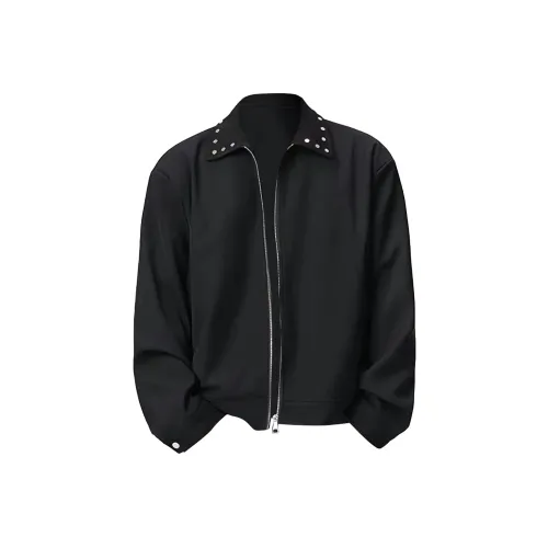 GDRG Черный Металл Stud Унисекс Куртки