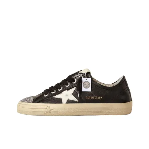 Golden Goose V Star Low Top Скейтборд Кроссовки Женские Черные Потертый