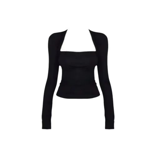 Wang Leshi Черные Женские T-рубашки