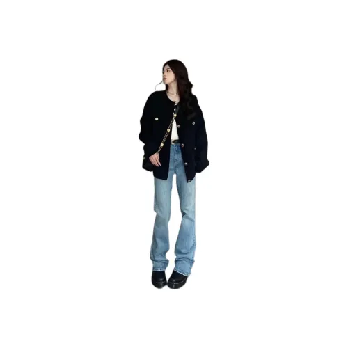 AHRTB Черное Женское Короткое Пальто