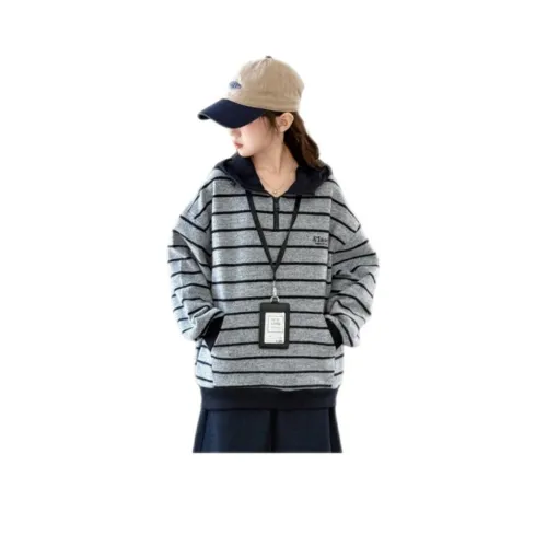 LONGZHIWU Полосы One Piece Флис HOODIES + Джинсы Kids Повседневная Спортивная Одежда